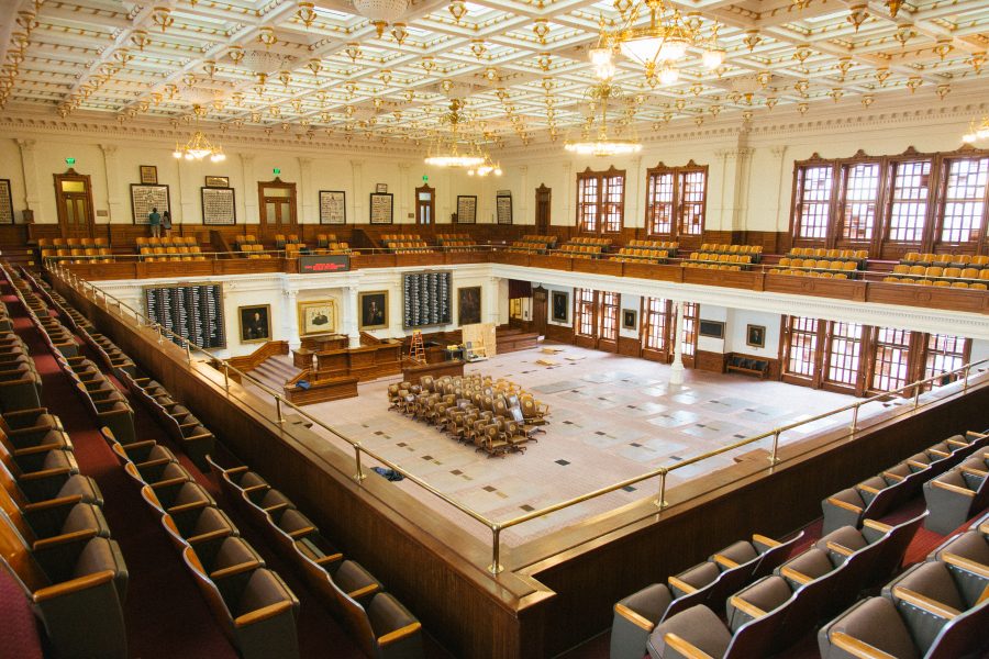 Texas Legislature Historic legislative chamber interior.