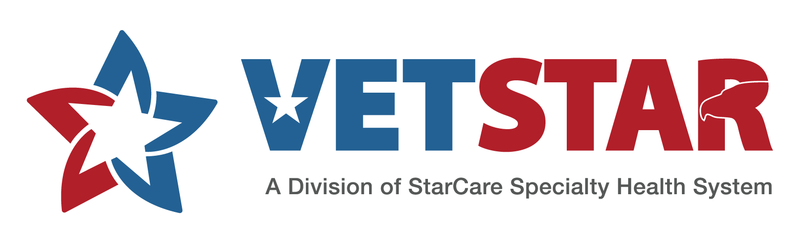 Blue and Red VetStar Logo